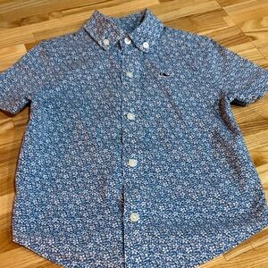 Vineyard Vines Blue Patterned Whale Kids Shirt